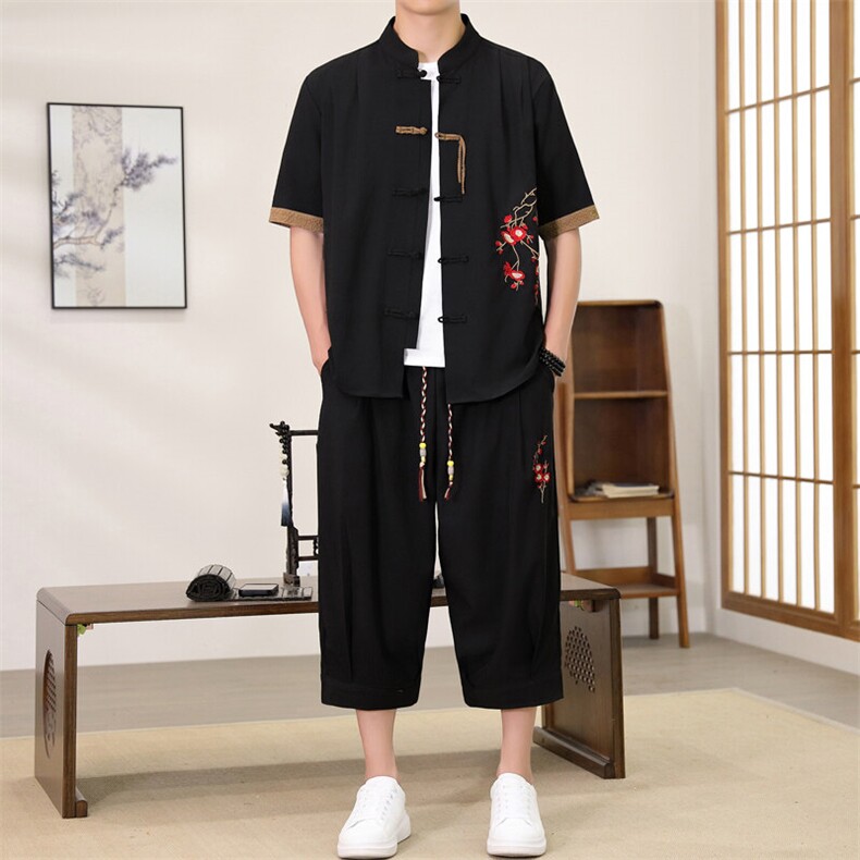 （版权注册仿款必究）新款风男装夏季开衫套装男汉服两件套,男装休闲套装,星座1206（原A206）