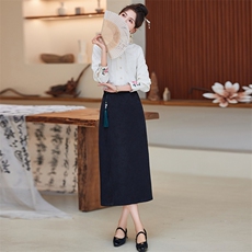 2024年春季新款新中式旗袍女装套装裙高级感半身裙两件套新中式，女装套装/套裙，韩宇舍