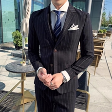 商务修身礼服男装西服套装西装三件套W6388-P285，男装西服，星座1012