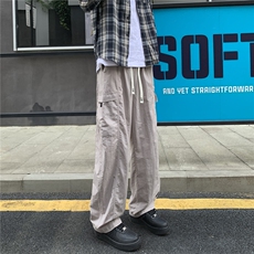 美式宽松直筒秋季速干休闲裤K072模特外景锦纶(S-3XL)TP22，男装休闲裤，电商A088