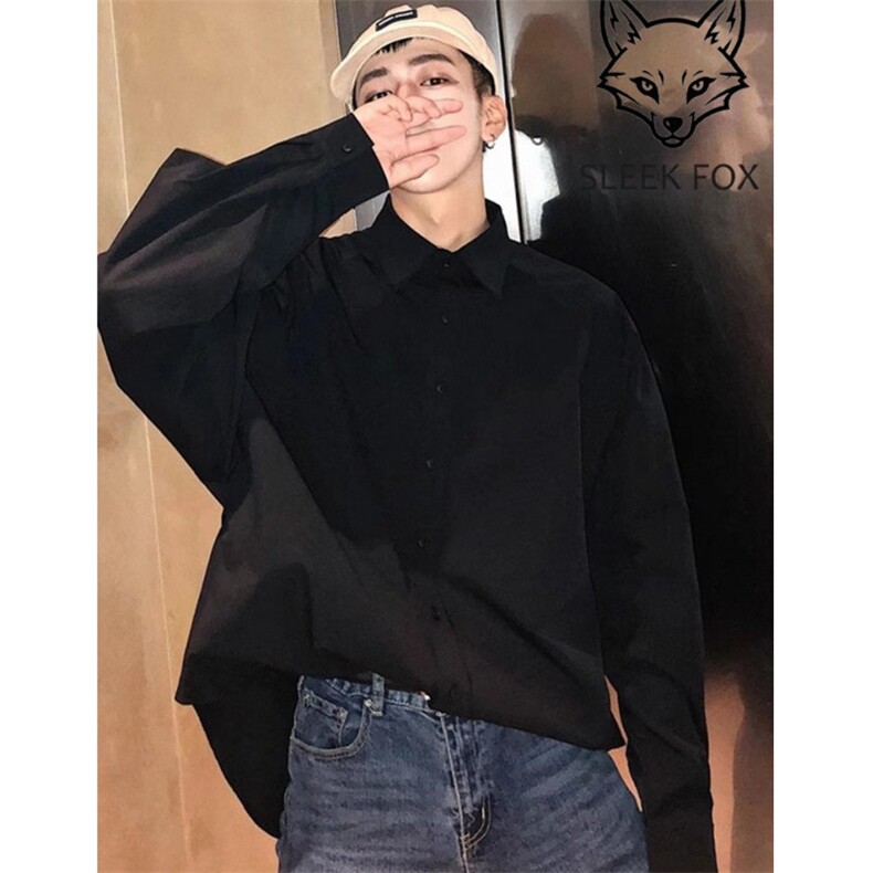 秋冬男士舒适外穿防晒休闲纯色ins宽松方领简约白色长袖衬衫CZ04,男装防晒衣,星座1116A（原606A-3）