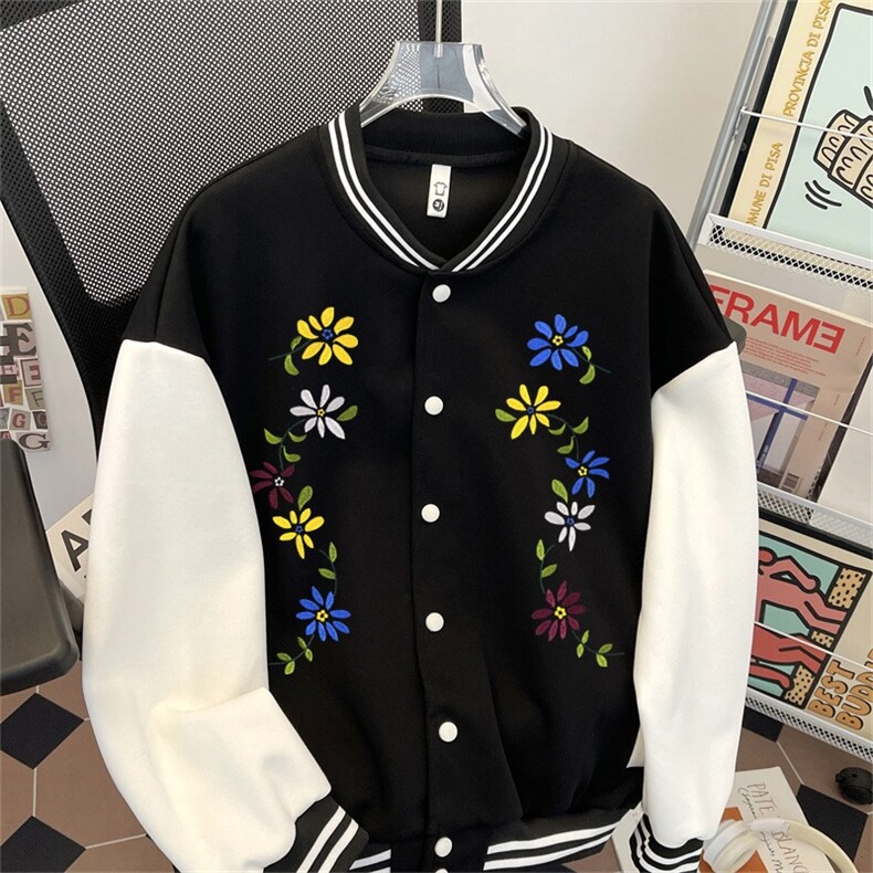 美式复古刺绣棒球服男女通用2025春秋冬季新款宽松情侣夹克潮牌,男装夹克,星座1210-1