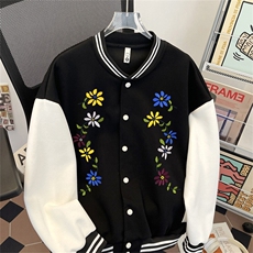 美式复古刺绣棒球服男女通用2025春秋冬季新款宽松情侣夹克潮牌，男装夹克，星座1210-1