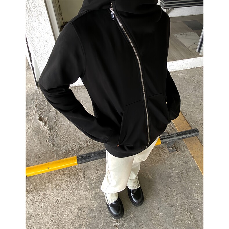 B221美式ins高街暗黑拉链宽松开衫卫衣连帽外套SY2314-P80控108,男装卫衣,电商B221