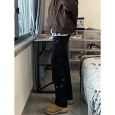 B221美式ins高街暗黑小众个性铆钉小脚牛仔裤LK23142-P65控88，男装牛仔裤，电商B221