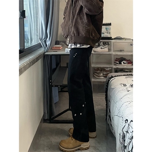 B221 美式ins高街暗黑小众个性铆钉小脚牛仔裤 LK23142-P65 控88图片