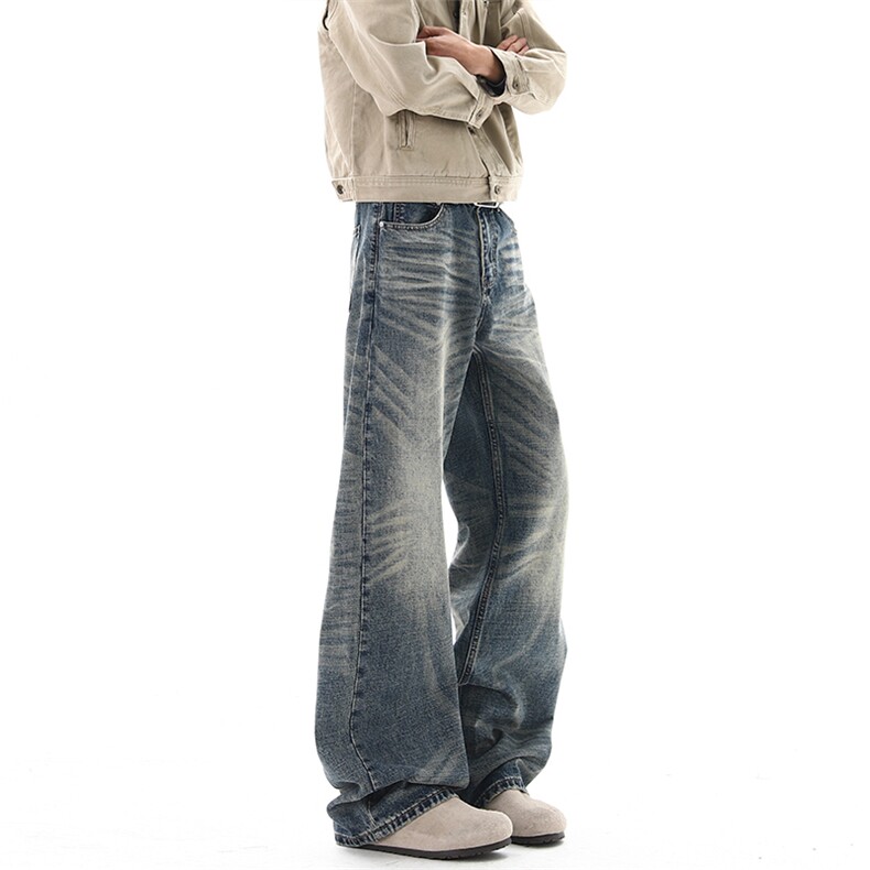 04美式复古水洗cleanfit直筒牛仔裤男女长裤XZ211-1-K2610-P55，男装牛仔裤，星座211-1