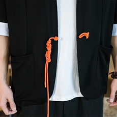 夏季风短袖改良西装外套绣花宽松汉服道袍中性潮JK23/P75，男装衬衫，电商A221A