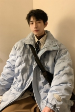 1定制面料棉衣大码M-5XL港风情侣半高领棉服外套男8707P125控168，男装棉衣，星座226-2