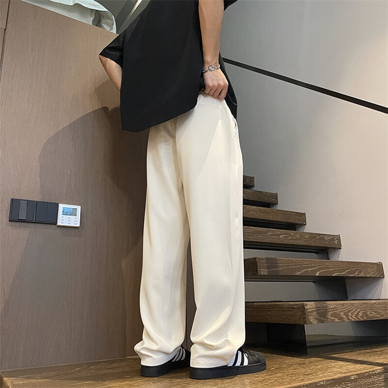 2025春季新款垂感休闲裤男宽松直筒九分裤纯色百搭K227P50,男装休闲裤,电商B278