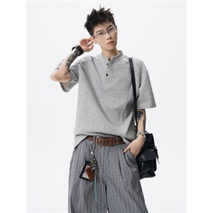 网图-高街痞帅夏季POLO衫正肩拼接男装短袖T恤大码上衣S430-特28，男装T恤，电商A233-1