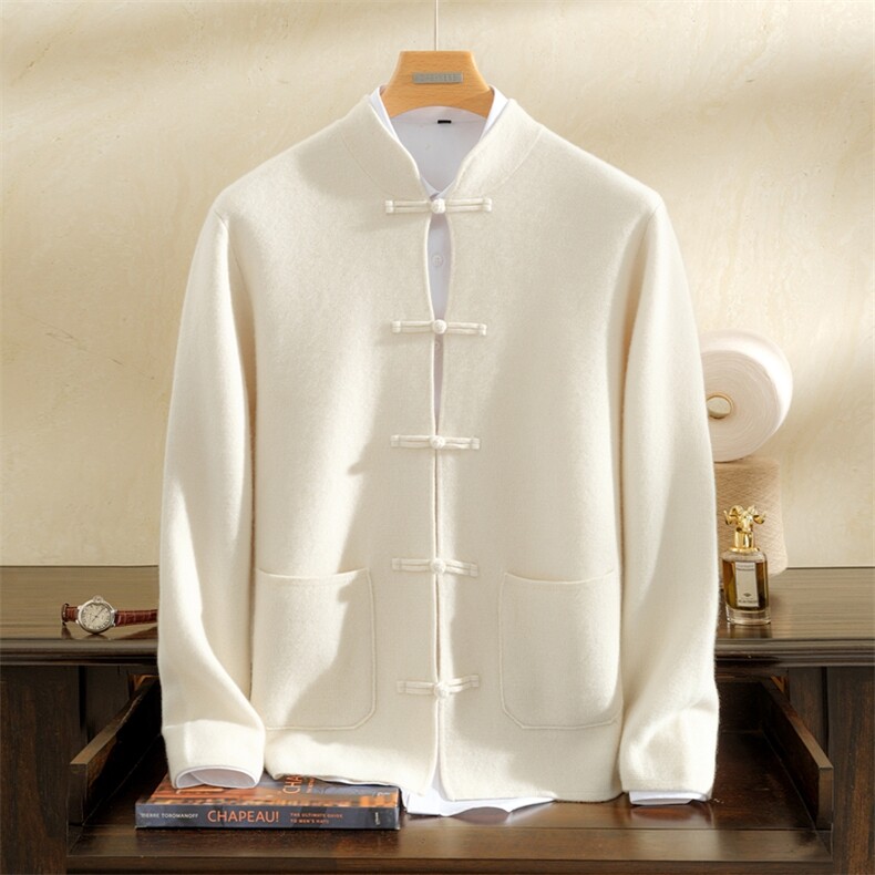 2025年秋季四平加厚盘扣开衫，男装羊绒开衫，雪贝坊一店