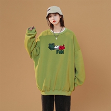秋冬新款港风中性风纯色圆领卫衣女士大码套头衫WY306P40限58，男装卫衣，电商A089-1