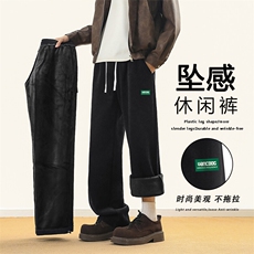 加绒裤子时尚美式秋冬款加厚直筒阔腿休闲裤X1882-加绒特批55，男装休闲裤，星座718