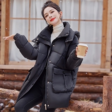 （现货）时尚气质棉服冬新款女百搭宽松韩版连帽不可拆加厚外套女，女装棉衣/棉服，韩蔻秀