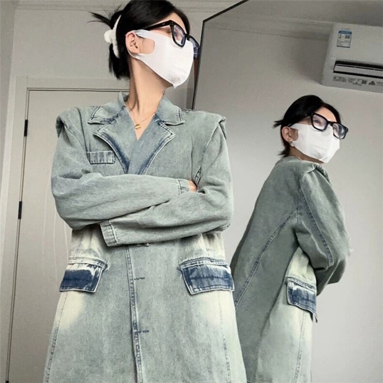 牛仔上衣春秋季新款复古独特设计感宽松西装领夹克设计感JK8925,男装工装外套,星座516A