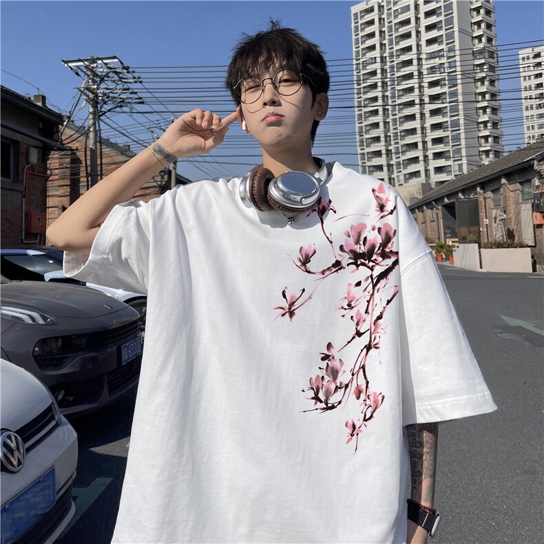 抖音品质直播得物风新中式印花短袖T恤dcm296-特批20控38图片