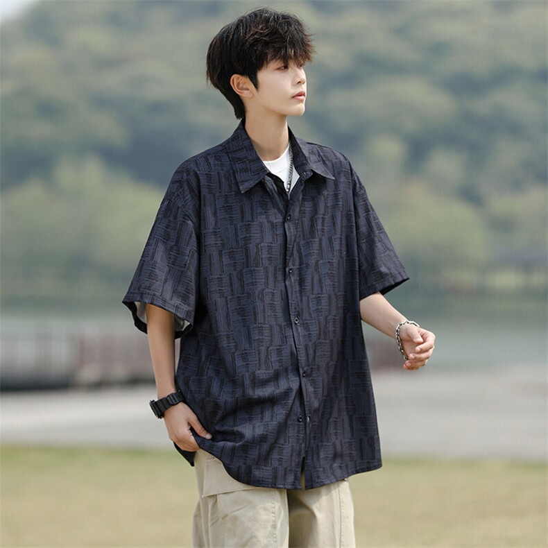 8XL-M花衬衫男款短袖夏季冰丝薄款花衬衣大码寸衫外套DC28013P38,男装T恤,电商B312