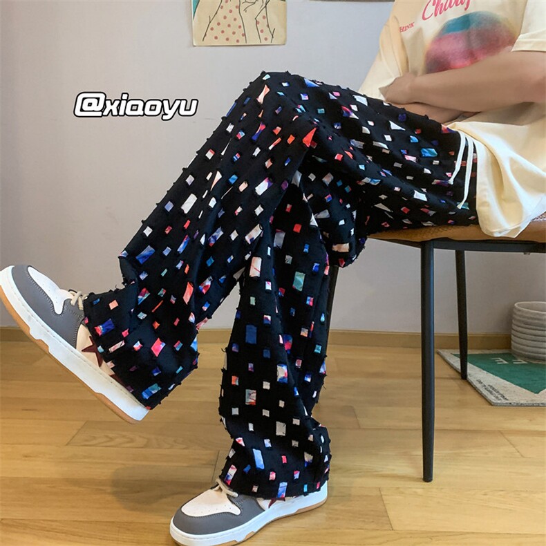 XZ616早秋季新款格子裤痞帅设计感休闲裤TY896P55控68,男装休闲裤,星座512A（原616）