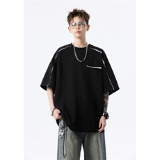 706-T2211-P45280克重磅现货夏季男士痞帅半袖设计感短袖T恤，男装T恤，星座706