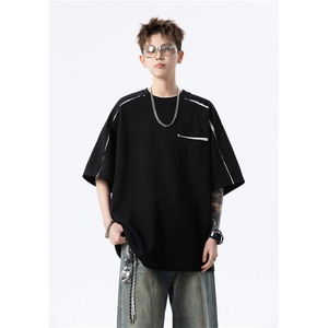 706-T2211-P45 280克重磅 现货 夏季男士痞帅半袖设计感短袖T恤图片