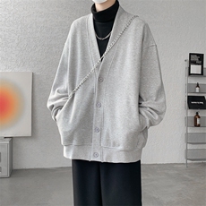 纯色开衫外套M~8XL大码高级感重磅宽松华夫格慵懒卫衣KS2101/P60，女装短外套，电商B238