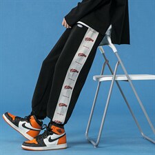 蓝底2024秋冬新款撞色串标束脚运动休闲潮牌裤子2120-45控69，男装休闲裤，星座914-3