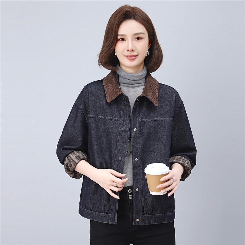 2025年秋季休闲新款牛仔外套,女装牛仔外套,悦见她