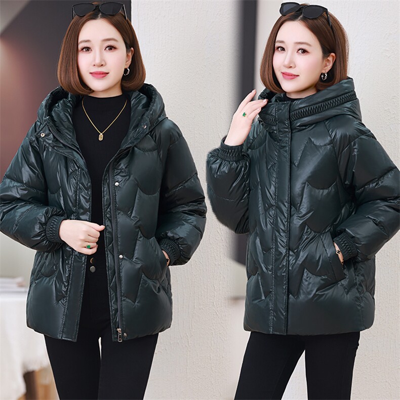 时尚连帽加厚保暖羽绒服女2024冬新款洋气妈妈休闲宽松白鸭绒外套,女装棉衣/棉服,婷思杰（原婷想服饰）