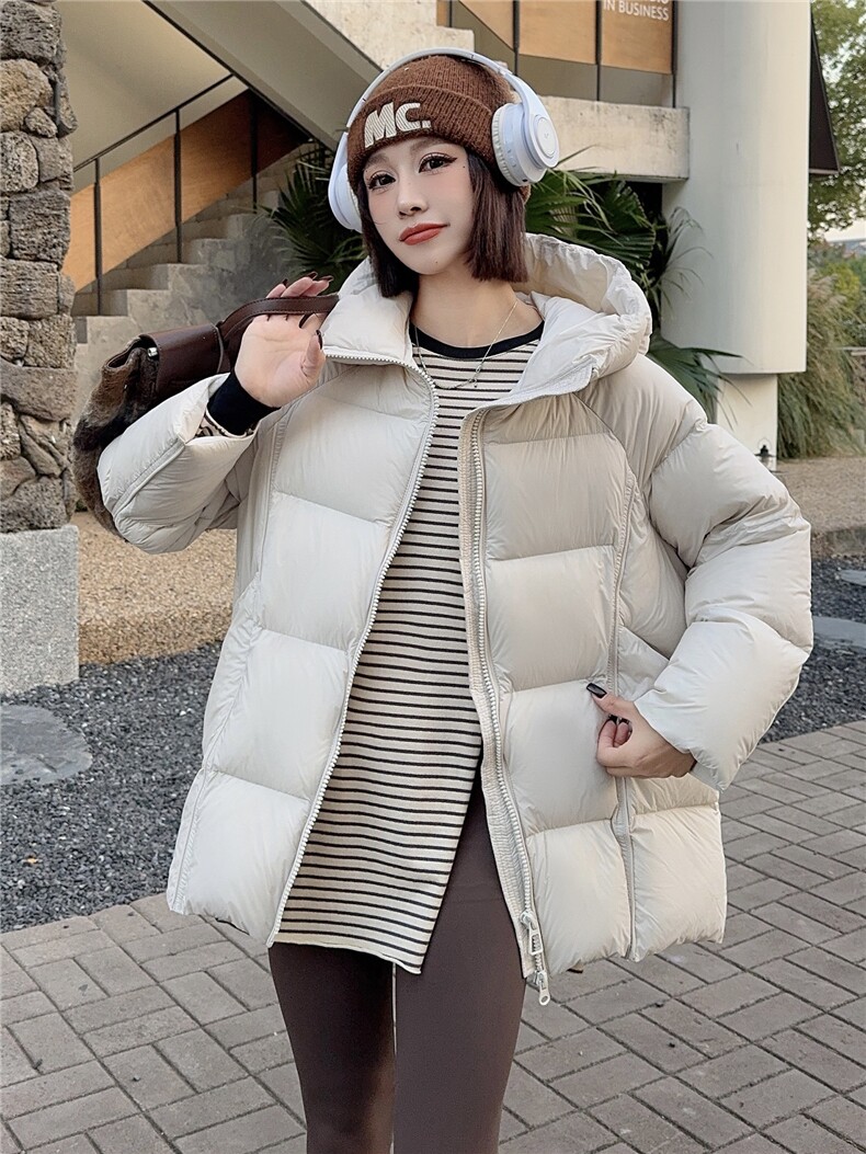 现货新标90白鸭绒2025年冬季厚款休闲风中长款保暖,女装羽绒服,琦鑫阁（原依鑫阁）