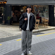 816B-PY014-P105男士宽松工装皮夹克情侣休闲痞帅皮衣外套，男装皮衣，星座816B