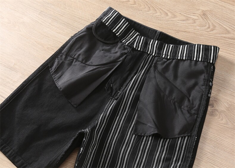 QT5027/DK6083/P100拼接牛仔短裤子小刺绣品质高男士,男装休闲裤,钱塘730-1