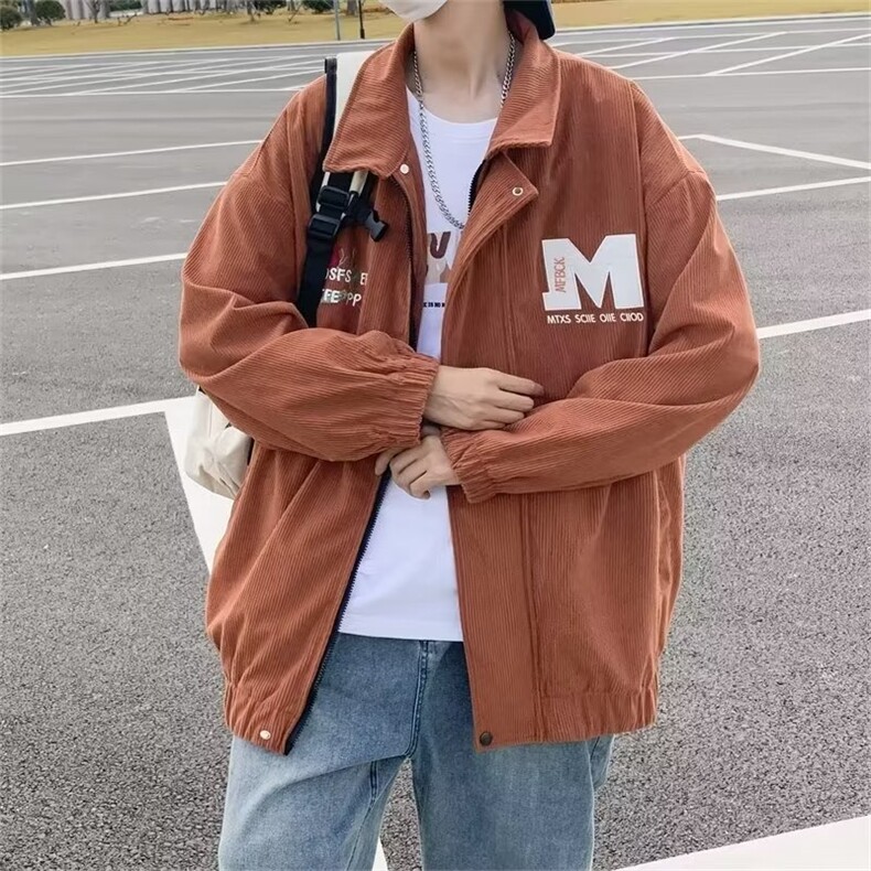 港风潮牌外套男2024秋季帅气宽松休闲美式潮牌小众设计感夹克图片