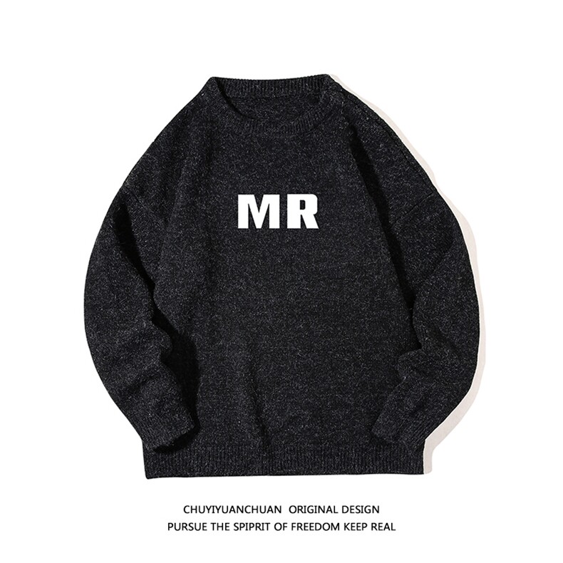 加厚加绒毛衣男大码毛线衣男针织衫 M19253-P45 加绒款-P65 白底图片
