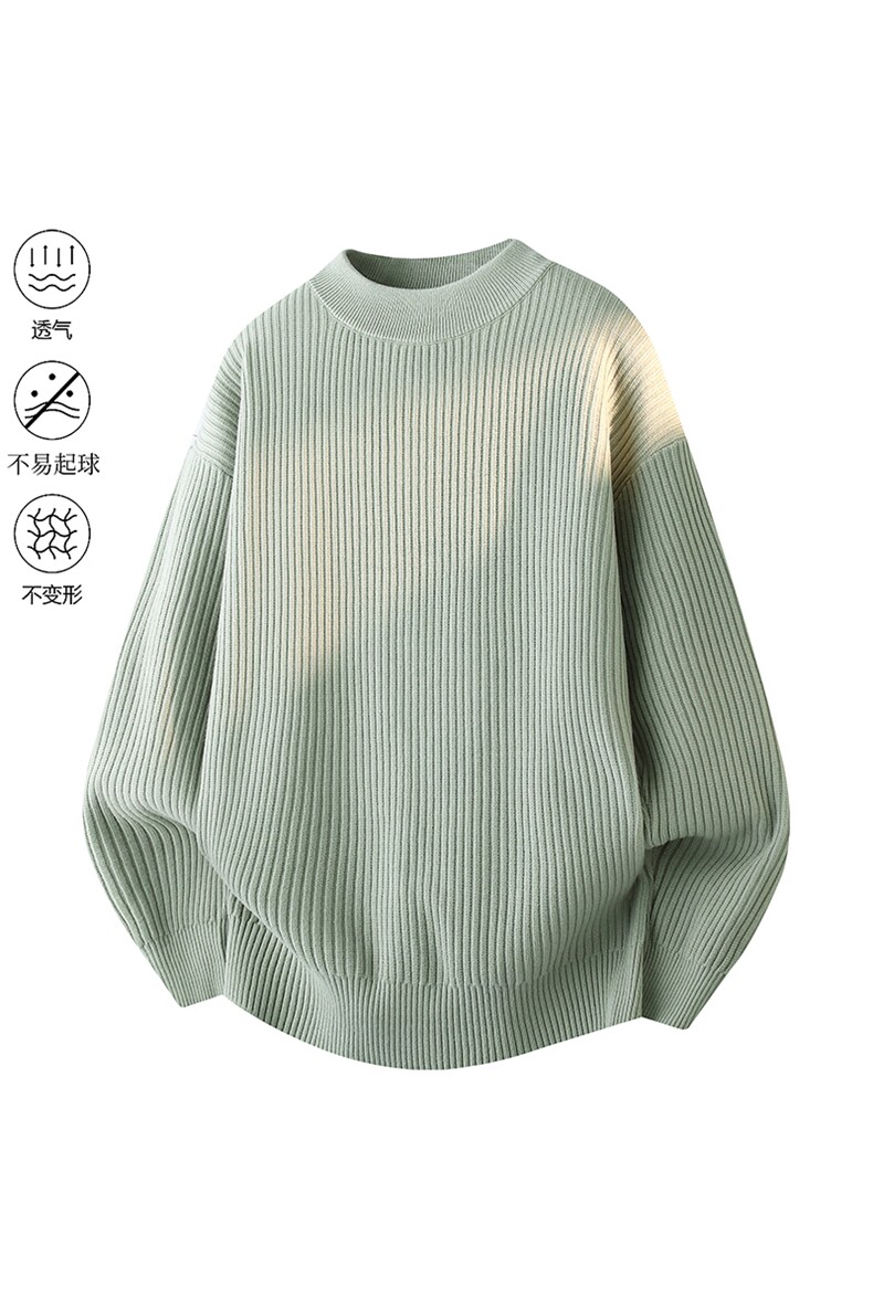City秋冬加厚高品质设计感纯色街头中领针织毛衣2025MZ85-P48,男装针织衫/毛衣,星座610B-1
