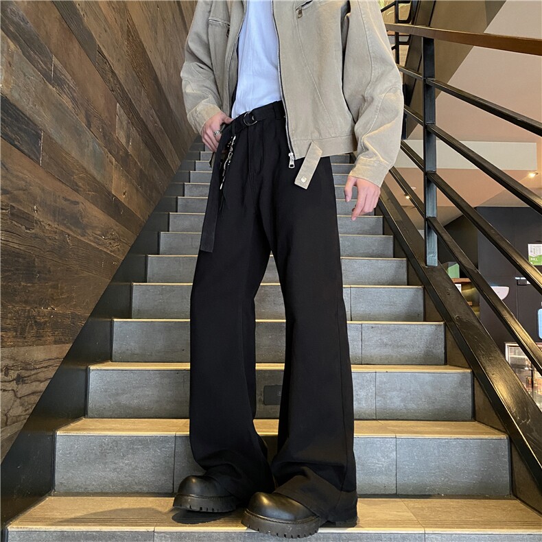 抖音品质春季新款美式高街腰带宽松休闲裤B315-K25616-P65控88,男装休闲裤,电商B315