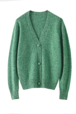 秋冬季纯色花纱开衫35%羊绒针织百搭长袖外套，女装羊绒衫，七柒羊绒