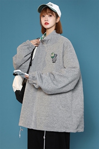 2023秋款中性风徽章棒球服百搭外套两面穿开衫夹克男女 8002-P100图片