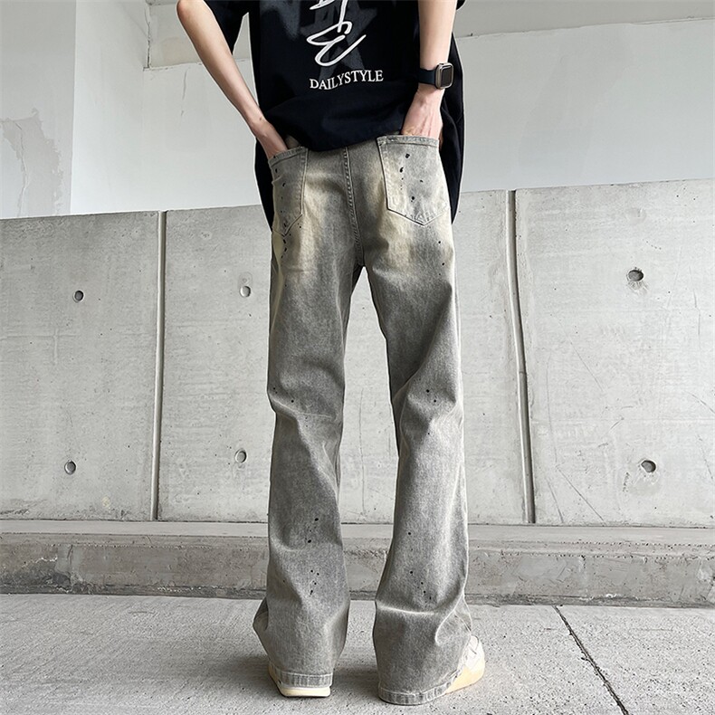美式街头做旧时尚牛仔裤男宽松欧美高街vibe风长裤子N1077-P50,男装牛仔裤,星座308B-2