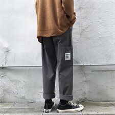 703-K181-P50秋季港风男士阔腿直筒休闲长裤，男装休闲裤，星座703