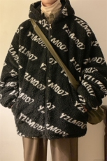 港风定制LOGO羊羔毛棉衣大码M-5XL连帽棉衣外套男78710P105控148，男装棉衣，星座226-2