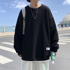 9982P20港风外景2024秋季新款圆领套头卫衣宽松休闲蝴蝶印花潮，男装卫衣，电商A026-1
