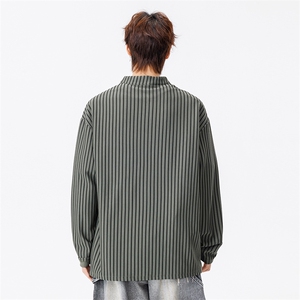 潮流宽松亨利领卫衣美式复古长袖T恤A161-MT-2604-P42图片