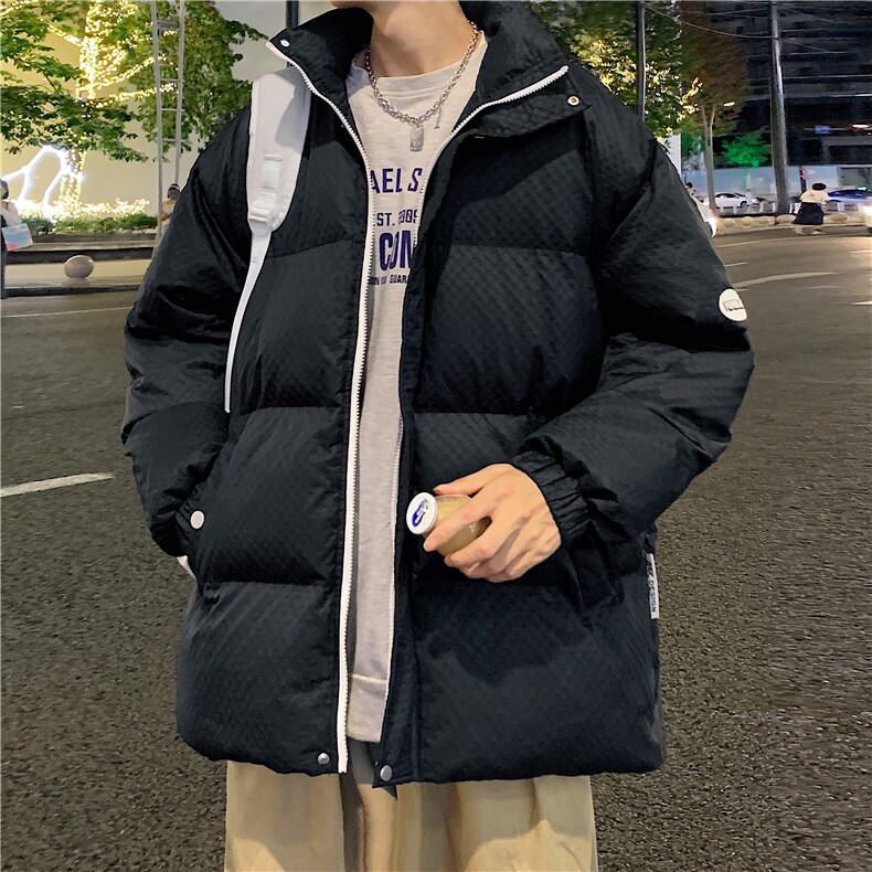 港风2025年冬季百搭简约立领盐系棉衣棉服XZ102A-4-M0671-P100,男装棉衣,星座211-2