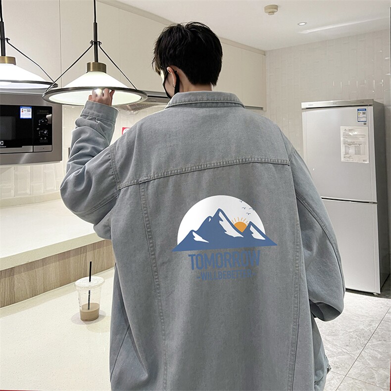 牛仔夹克男大码牛仔外套男茄克 NJ77235-P60加绒款-P75图片