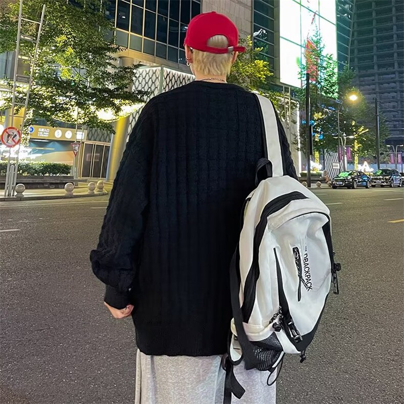 男生复古圆领毛衣男款冬季加厚慵懒风2025新款宽松上衣提花针织衫图片