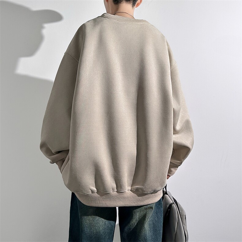 400克麂皮绒秋季上衣宽松潮牌百搭卫衣休闲外套男WY301P50控68,男装卫衣,星座205-1