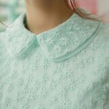 甜美蕾丝连衣裙女夏季新款韩版修身显瘦短袖小清新裙子，女装连衣裙，秋牧寒烟