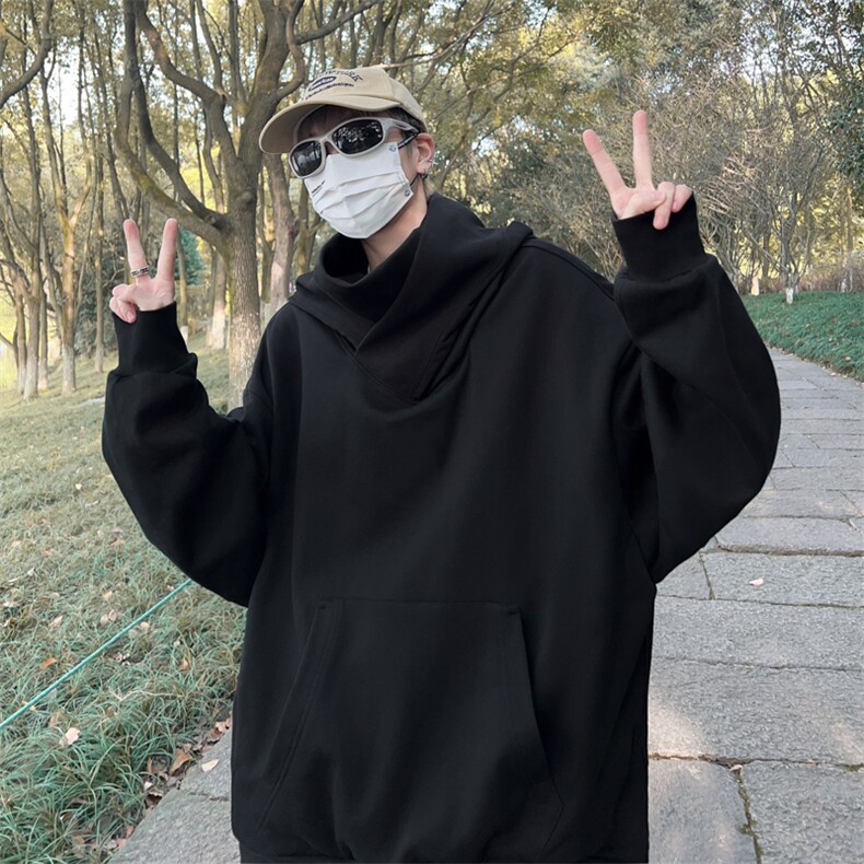 堆堆领社恐人纯色卫衣男潮ins港风潮流KK00P33,男装卫衣,星座1116-2