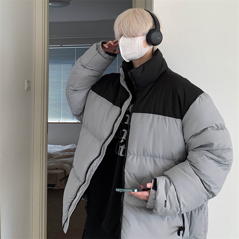 经典拼色加厚百搭棉衣外套冬季面包服2321特P90,男装棉衣,电商A309